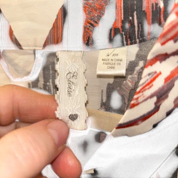 eloise anthropologie neutrals gray terracota aztec navajo print bathrobe M - Picture 5 of 5